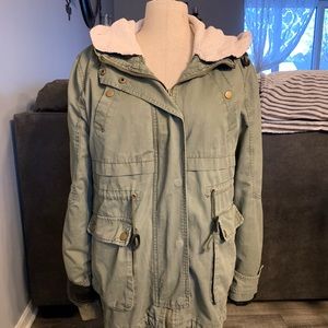 Women Military Army Hooded coat size large